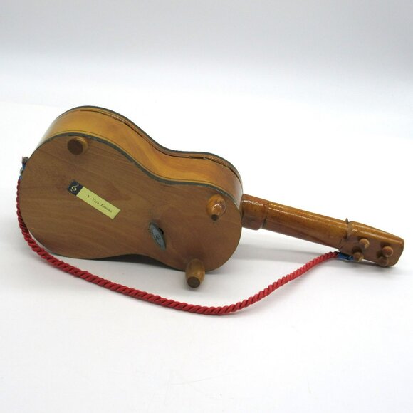 Guitar Shaped Musical Jewelry Box Works Hand Painted Wood Y Viva España - Picture 4 of 16